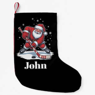 Personalized Santa Ice Hockey Christmas Sport Small Christmas Stocking