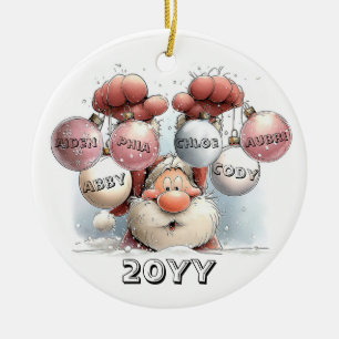 Personalized Santa in Snow Ceramic Ornament