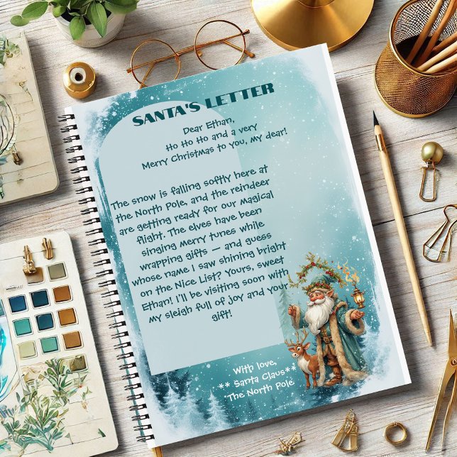 Personalized Santa Letter From North Pole Reindeer Notebook (Personalized Santa Letter From North Pole Reindeer Notebook)