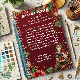 Personalized Santa Letter North Pole Cute Reindeer Notebook