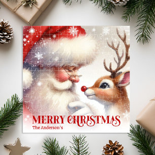 Personalized Santa Rudolph Holiday Kids Puzzle Gif