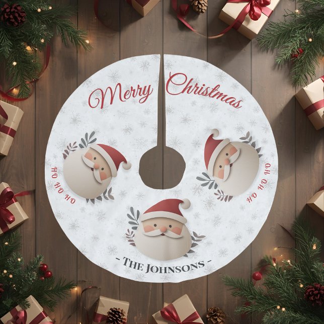 Personalized Santa – Rustic Christmas Decor Brushed Polyester Tree Skirt (Creator Uploaded)