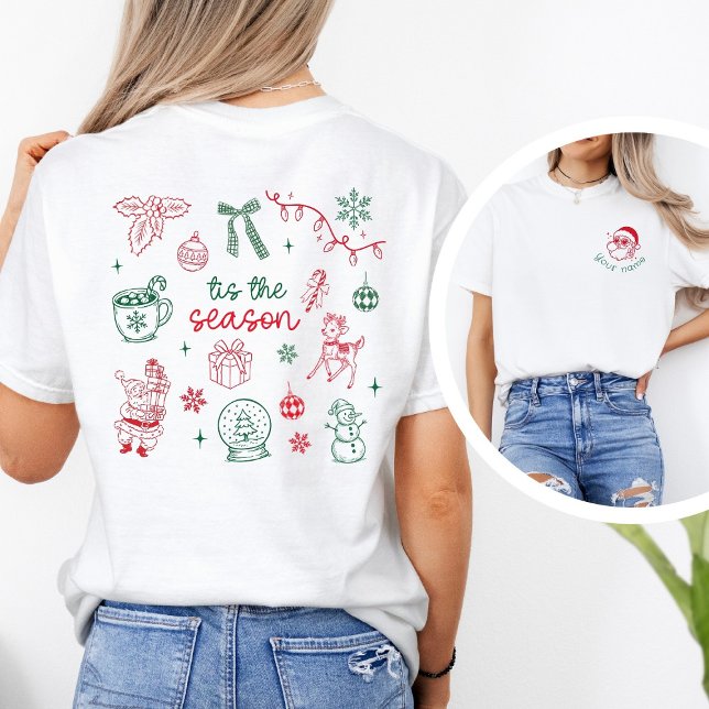 Personalized Santa & ’Tis the Season Christmas T-Shirt (Creator Uploaded)