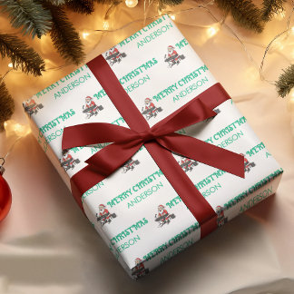 Personalized Santa Wrapping Paper Sheets