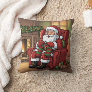 Personalized "Santa's Cozy Knitting Nook" Cushion