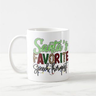 Personalized Santa's Favorite Speech Therapist Coffee Mug