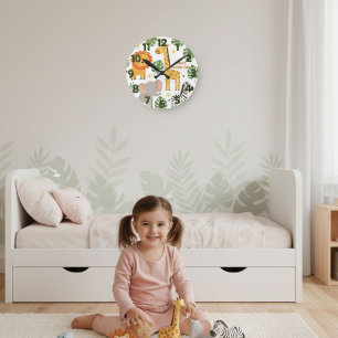 Personalized Savanna Safari Time Kids Wall Clock
