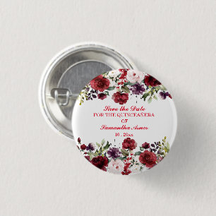 Personalized Save the date magnets for Quinceaner 3 Cm Round Badge