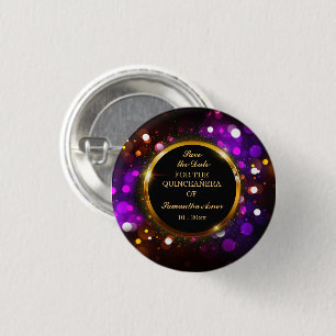 Personalized  Save the date magnets for Quinceaner 3 Cm Round Badge