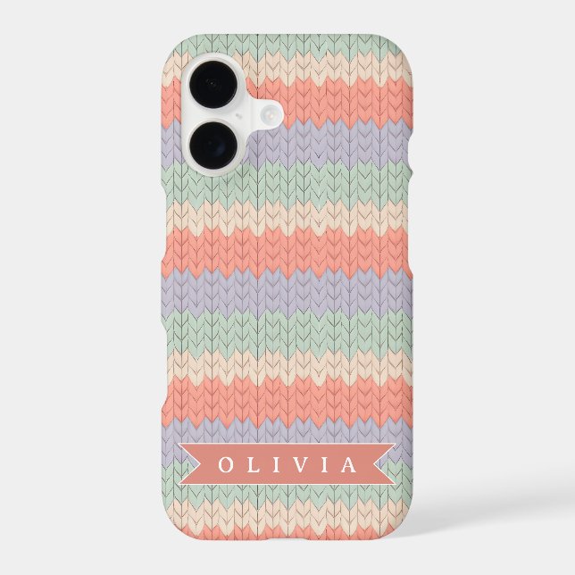 Personalized Scandinavian Pastel Knit Pattern Name (Back)