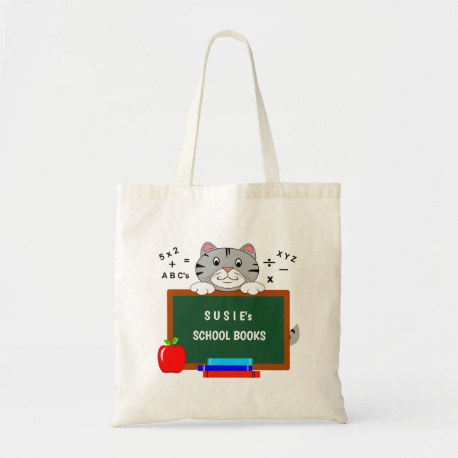 Personalized School Book Tote Bags (Front)