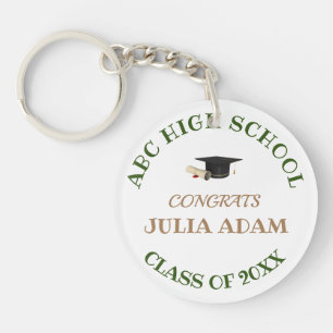 Personalized School College Graduation Celebration Key Ring
