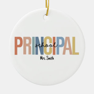 Personalized School Principal Christmas Ceramic Tree Decoration
