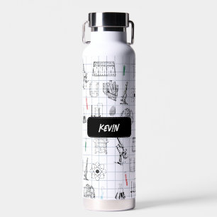 Personalized Science Chemistry Scientist Pattern  Water Bottle