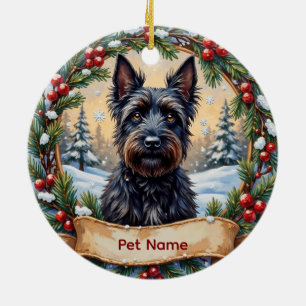 Personalized Scottish Terrier Christmas Ceramic Tree Decoration