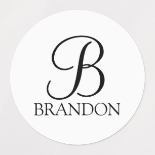 Personalized Script Monogram and Name Labels