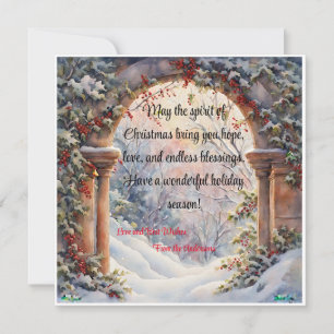 Personalized Script Winter Archway Greeting Holiday Card