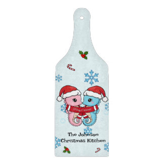 Personalized Seahorse Christmas Cutting Board