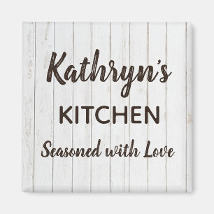 Personalized "Seasoned with Love" Kitchen Magnet