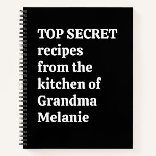 Personalized Secret Grandma Funny Quote Recipe Notebook