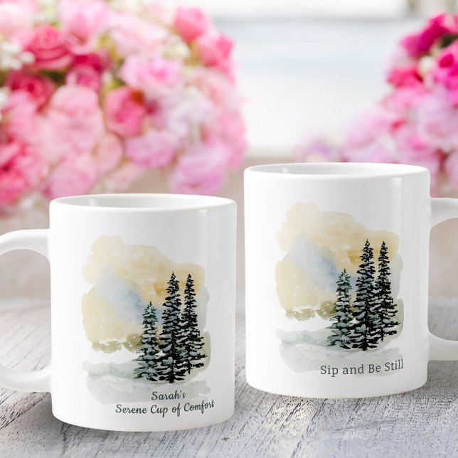 Personalized Serene Sip & Be Still Mug | Watercolo (Creator Uploaded)