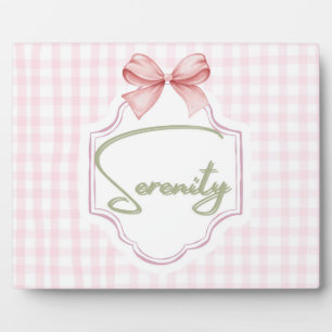 Personalized Serenity Baby Girl Nursery Bow  Plaque