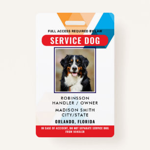 Personalized Service Dog ID Badge