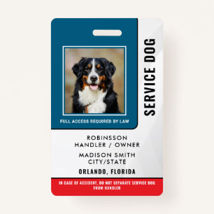 Personalized Service Dog ID Badge