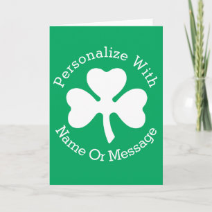 PERSONALIZED Shamrock St Patricks Day Card
