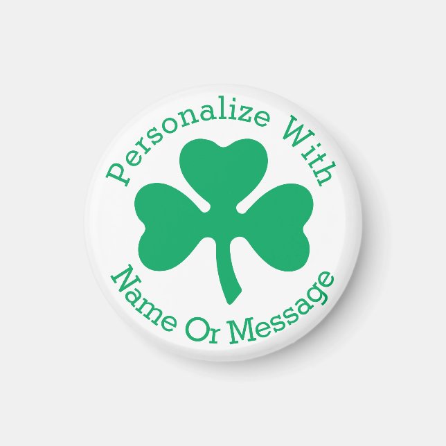 PERSONALIZED Shamrock St Patricks Day Magnet (Front)
