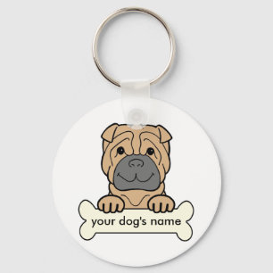 Personalized Shar-Pei Key Ring