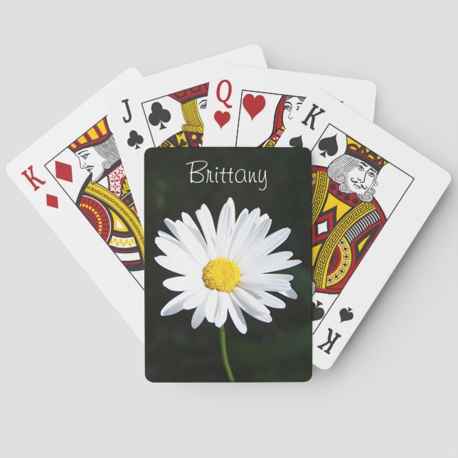 Personalized Shasta Daisy Playing Cards (Back)