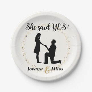 Personalized She said Yes Engagement Plate 