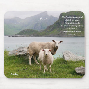 Personalized  Sheep Beside Still Waters Mouse Mat