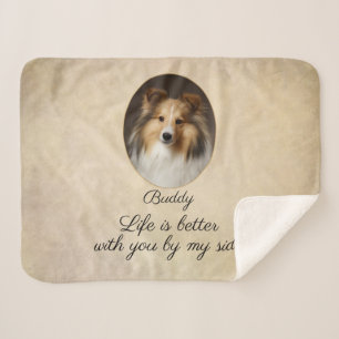 Personalized Sheltie with You by My Side Sherpa Blanket