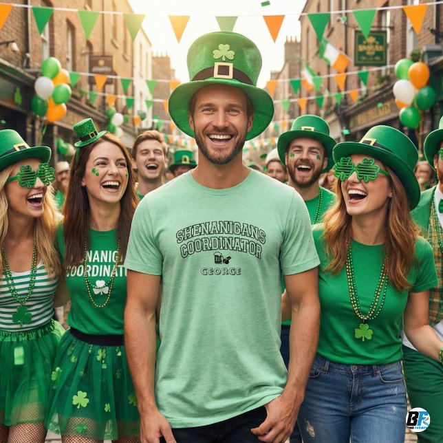 Personalized "Shenanigans Coordinator" St. Patrick Tri-Blend Shirt (Creator Uploaded)