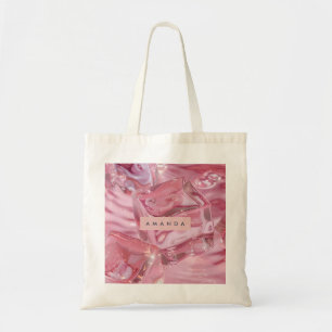 Personalized Shimmer Glossy Pink Ice Tote Bag