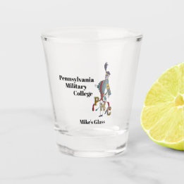 PERSONALIZED SHOT GLASS W/PMC PROUD CADET LOGO