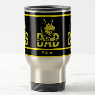 Personalized Siberian Husky Dad, Dog Dad Travel Mug