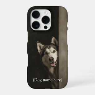 Personalized Siberian Husky Portrait iPhone 16 Pro Case