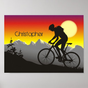 Personalized Silhouette Mountain Bike Poster