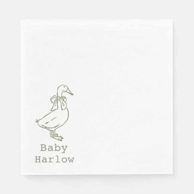 Personalized Silly Goose Baby Shower Napkin (Front)