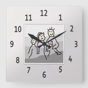 Personalized Silver Framed Photo Square Wall Clock