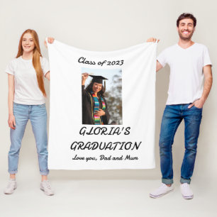 Personalized simple Graduation  Fleece Blanket