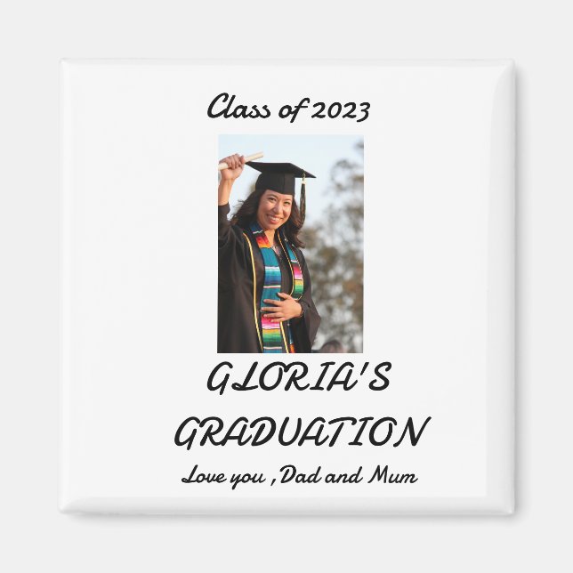 Personalized simple Graduation Photo  Magnet (Front)
