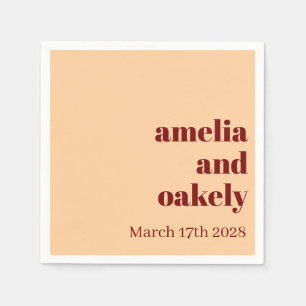 Personalized Simple Modern Minimal Mono Wedding Napkin