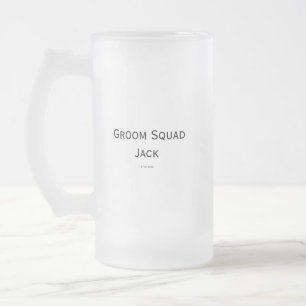 personalized simple monogram add your name wedding frosted glass beer mug