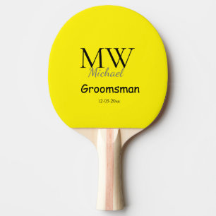 personalized simple monogram name groomsman minima ping pong paddle