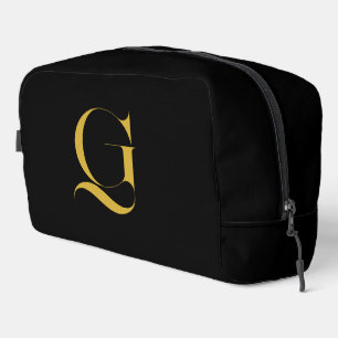 Personalized Single Custom Monogram Solid Black Dopp Kit