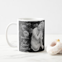 Personalized Sip Breathe Buddha Zen Black White